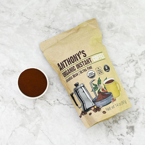 Coffee,14oz, Anthony's Organic Instant Ultra Fine Microground, Gluten Free, Arabica, Non GMO