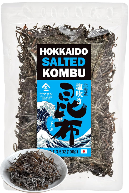 chaganju Kombu Salted Hokkaido Seaweed 100%, No Chemical Additive, Japanese Superfood "Shio Kombu" 100g