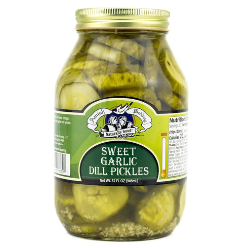 Amish Wedding Sweet Garlic Dill Pickles Ready to Eat USA Made 32