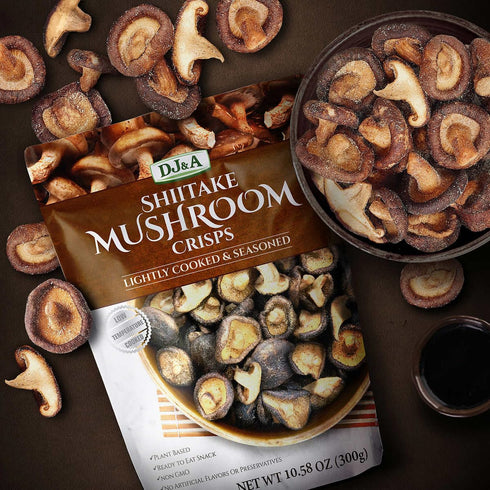 10.28 (10.58 DJ&A Shiitake Mushroom Crisps - Lightly Cooked and Seasoned Ounce Ounce)
