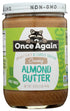 Once Again Creamy Organic Almond Butter No Sugar, Lightly Toasted - Single