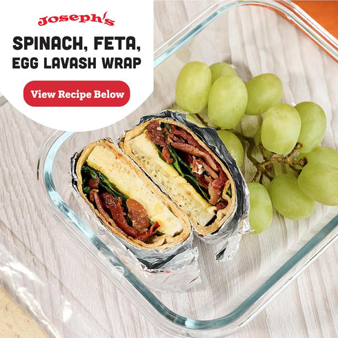 (12 Count Joseph's Bakery Lavash Bread, Flax Oat Bran & Whole Wheat, Reduced Carb, Fresh Baked Flax)