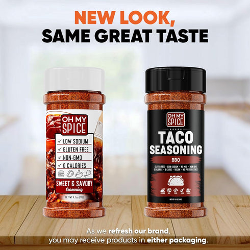 Taco Seasoning Mix BBQ Rub - Gluten Free & Low Sodium Mexican Seasoning Blend for Tacos, Fajitas, and Burritos (4.1oz)