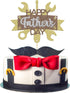 Gyufise 1Pcs Gold Glitter Tool Construction Theme Happy Father's Day Cake Topper, Best Dad Ever Decor