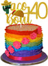 Taco Bout 40 Birthday Cake Topper - Glitter Fiesta 40th Birthday Party Decoration Supplies