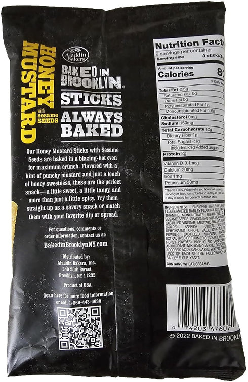 BAKED IN BROOKLYN 6 Pack Honey Honey Mustard Breadsticks with Sesame Seeds