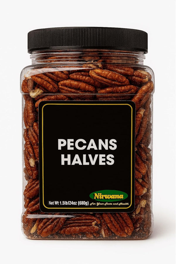 Pecan Halves Roasted Jar Ready-to-Eat Snack and Pantry Ingredient