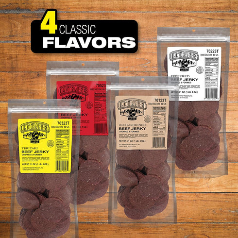 21 Package, 10 80 (Pack Old Trapper Double Eagle Beef Jerky, Teriyaki Flavor, Ounce Natural Wood Smoked Meat Snacks