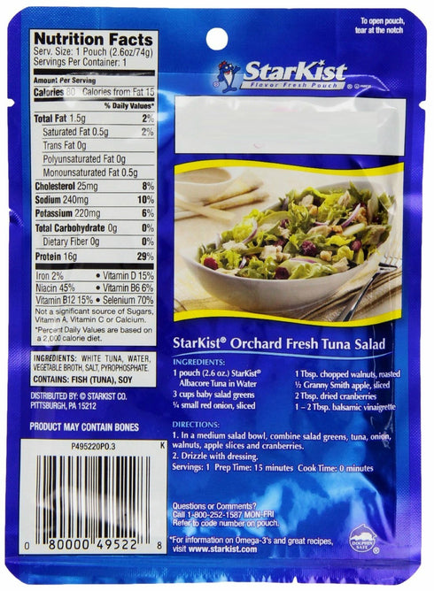Albacore 2.6-Ounce (Pack 8) StarKist White Tuna in Water, Pouch