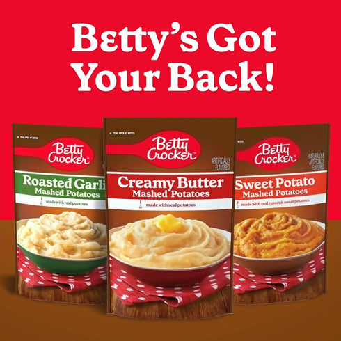 4 oz (Pack 8) Betty Crocker Roasted Garlic Mashed Potatoes, Made with Real Potatoes