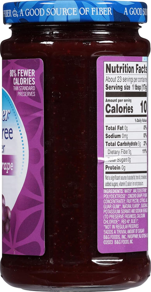 Polaner 13.5 Sugar Free with Fiber, Grape Jam, Ounce