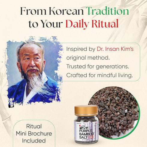9X 60g Roasted Korean Wellness Mineral Salt - Alkaline Sea Salt Crystal for Cooking, Cleansing, Detox & Beauty Rituals