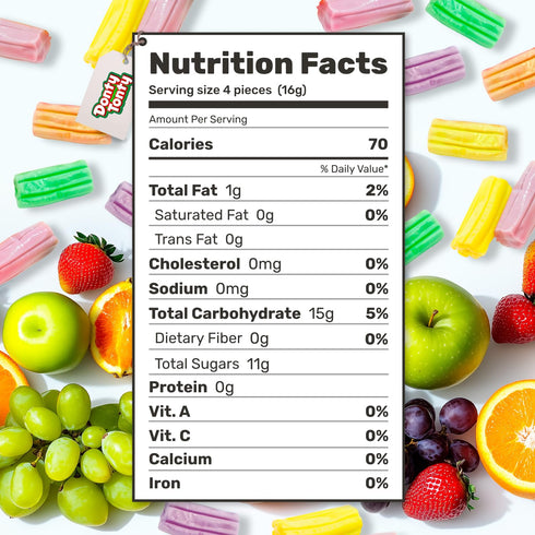 3 lb 5 Fruit Chews Candy Bulk - Individually Wrapped, Retro Candy in Resealable Bag, Assorted Flavors, Soft & Delicious