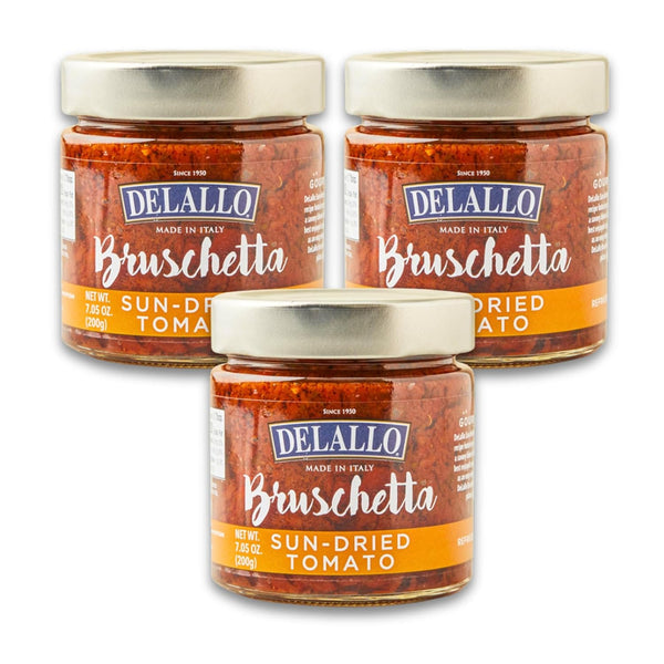 DeLallo Imported Italian Sun-Dried Tomato Bruschetta 7.05 oz.(pack of 3)