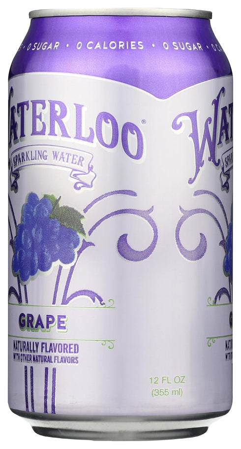 12 Oz Waterloo Sparkling Water Waterloo Grape Sparkling Water, Fl