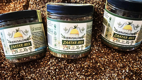 Jerusalem Zaatar Spice Mix Jar by Julian’s Valleys | Natural Herbs and Pure Sumac | 4OZ Jar
