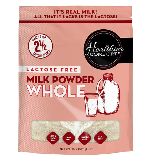 Healthier Comforts Lactose Free Whole Milk Powder | Non-GMO, rBST Hormone Free,