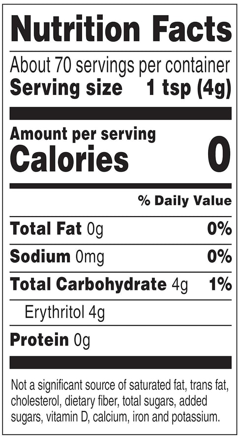 9.8 (Pack 1) Amazon Brand - Happy Belly Zero Calorie Stevia Sweetener, ounce