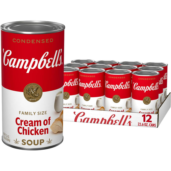 Campbell's Condensed Cream of Chicken Soup, Family Size 22.6 Ounce Can (Pack