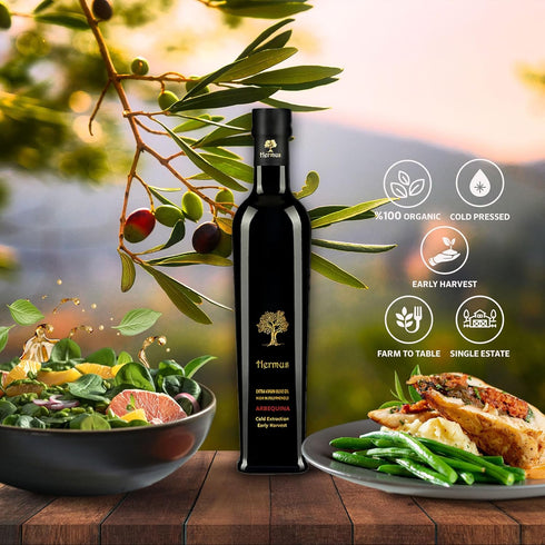 %100 Hermus | Extra Virgin Olive Oil | Award Winning | Premium Quality | Arbequina | Very Early Harvest | High