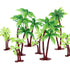 Jovitec 16 Pcs Plastic Green Palm Tree Coconuts Cupcake Topper Scale Scenery