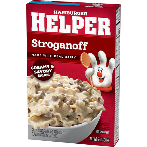 6.4 oz (Pack 12) Betty Crocker Hamburger Helper, Stroganoff Pasta and Creamy Sauce Mix