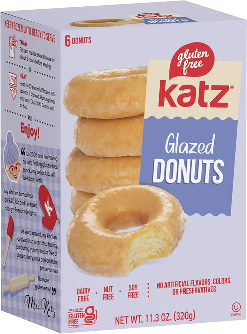 6 Katz Gluten Free Snacks Top Donut Flavors, Free of Dairy, Soy, Nut. Powdered, Glazed, Cinnamon, Pumpkin Spice