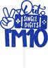 Gaming Happy 10th Birthday Cake Topper, Level 10 Unlocked, Peace Out Single Digits I'm 10, Double Digits Ten, Glittery Video Game Themed 10th Birthday Party Decorations (Blue)
