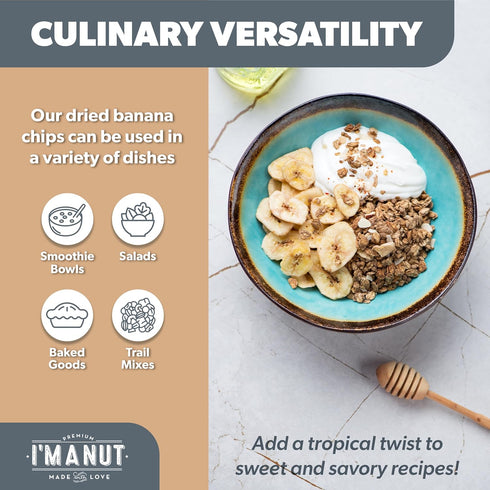 16oz Premium Dried Banana Chips | Non-GMO, Batch Tested Gluten & Peanut Free | Ethically Sourced for Guilt-Free