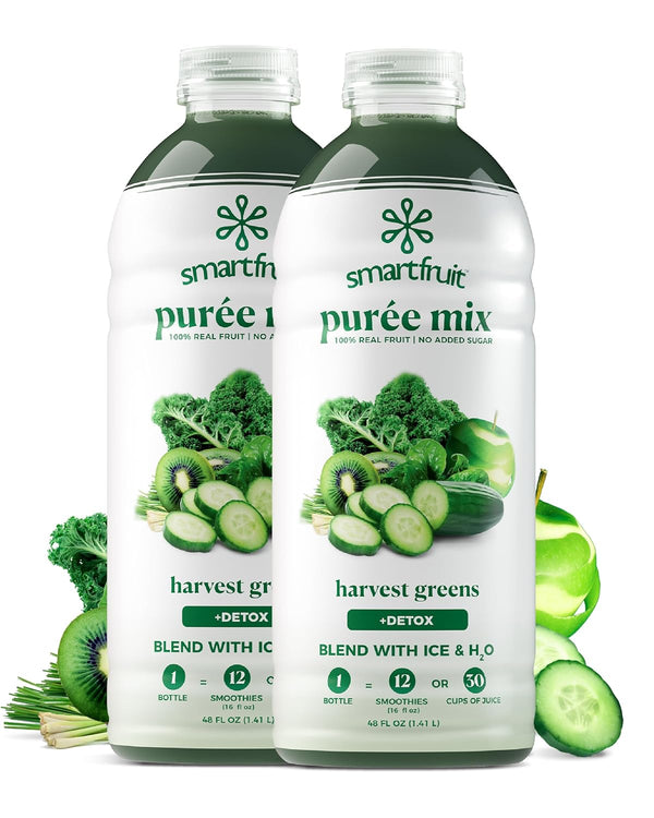 Smartfruit Harvest Greens + Detox 100% Real Fruit Pure with Kiwi, Cucumber,