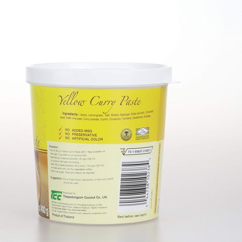 Mae Ploy Thai Yellow Curry Paste, 14oz Tub for Restaurant-Quality Curries, No MSG