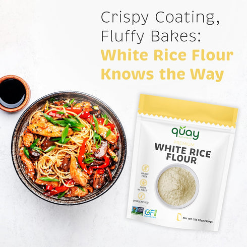 White Rice Flour - Gluten Free Baking Substitute, Non-GMO, 2 Pound Alternative for Cooking