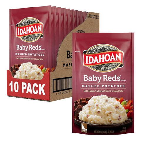 Idahoan Baby Reds Mashed Potatoes, Naturally Gluten-Free, 100% Real Idaho Potatoes, 4