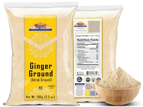 Rani Ginger (Adarak) Powder Ground, Spice, 3.5oz (100g) - All Natural, Vegan