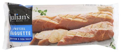 JULIANS RECIPE Sea Salt Butter Pretzel Baguette, 12.35 OZ