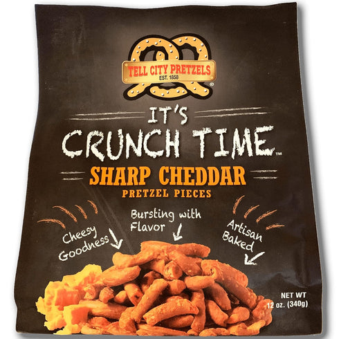 Tell City Cheddar Cheese Flavored Pretzel Pieces - Homestyle Crunchy Hard Pretzels