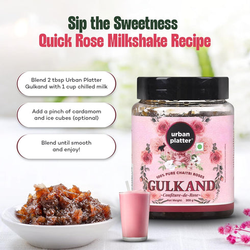 10.58 Oz/300g Urban Platter Gulkand | | Pure Rose Petal Jam | Sun Dried Rose Blend with Sugar | Natural Cooling