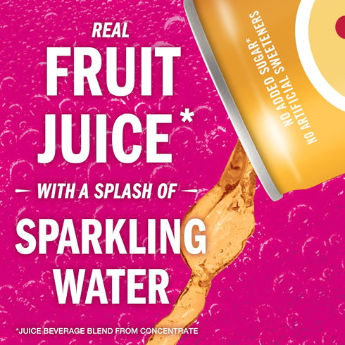 8.4 OZ, 24 IZZE Sparkling Juice Beverage Blend, Peach, No Sugar Added, FL Cans