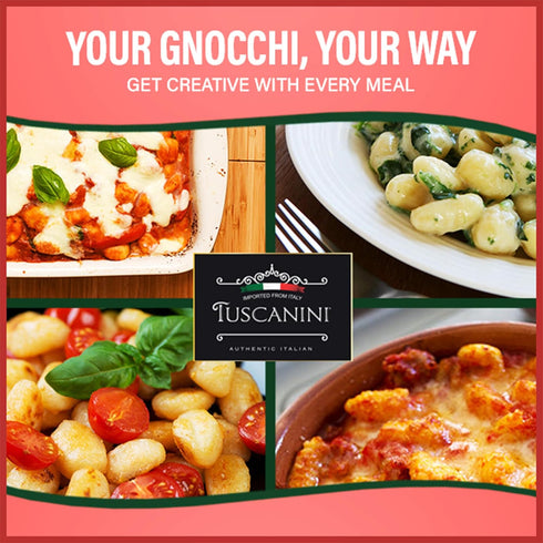 16oz (2 Pack) Tuscanini Gluten Free Potato Gnocchi, | Imported from Italy, Low Fat, Ready in Minutes