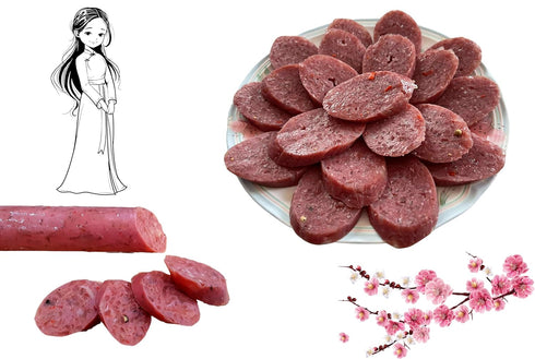 Vietnamese Beef Fermented Sausage (Nem Chua Style) added pork skin Whole 1