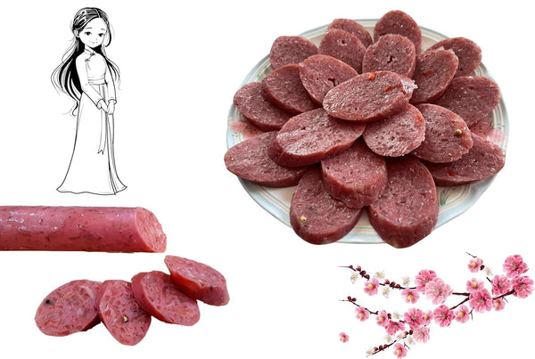 Vietnamese Beef Fermented Sausage (Nem Chua Style) added pork skin Whole 1