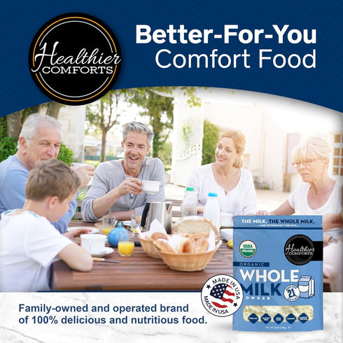 (1.31lb) Healthier Comforts Organic Whole Milk Powder | USDA Organic Dried Milk | Non-GMO, Gluten Free, Kosher