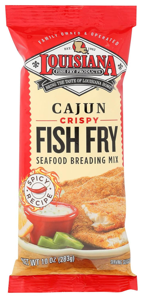 Louisiana Cajun Crispy Fish Fry Seafood Breading Mix, Spicy, 10 Ounce (Pack of 12)