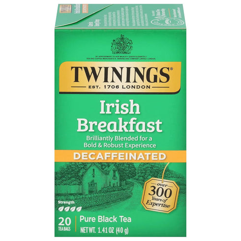 Twinings Decaffeinated Irish Breakfast Black Tea Individually Wrapped Bags, 20 Count (Pack