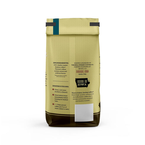 12 Verena Street Ounce Flavored Ground Coffee, Mississippi Grogg, Medium Roast, Rainforest Alliance Certified Arabica