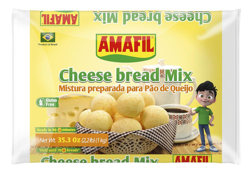 Amafil 1kg 2,2lb Pack 2 1kg Mistura Preparada para Po de Queijo Brasileiro | Cheese Bread Mix | Product of Brazil |