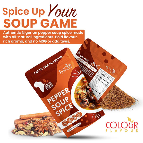 COLOUR FLAVOUR PEPPER SOUP SPICE SEASONING | Soup seasoning | Made from Organic Herbs and Spices | A Unique Blend