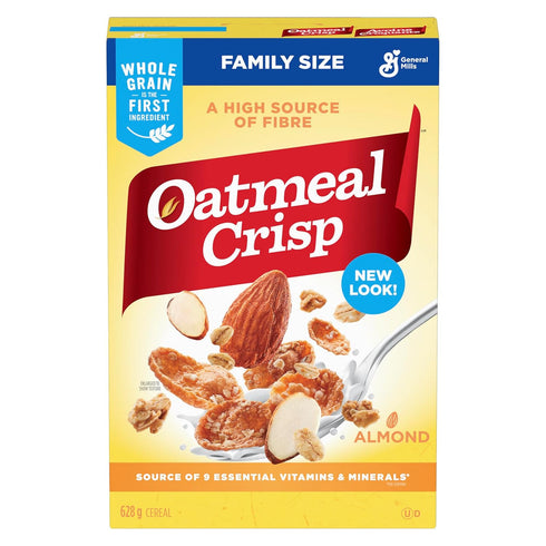 Oatmeal Crisp 628g/22.2 oz, General Mills Almond Cereal, Family Size, Imported from Canada}