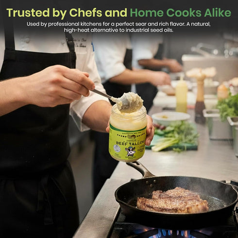 AUX DELICES DES BOIS 11 Oz, Aux Dlices Des Bois Premium Rendered Beef Tallow, Natural Cooking Fat for Searing, Frying