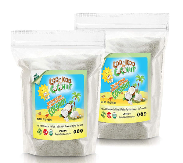 Organic Shredded Coconut Unsweetened, 2 lbs, Fine Shred, Great for Coconut Milk,